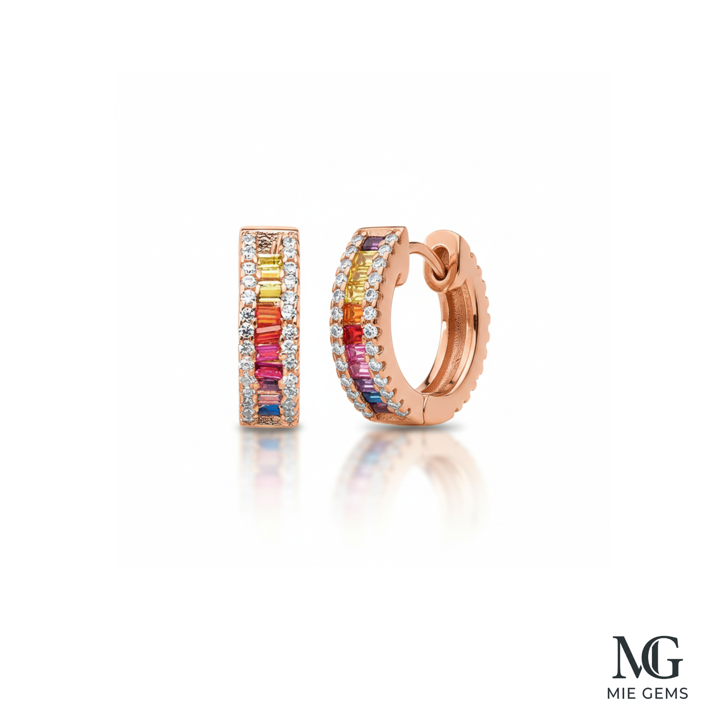 Arc-en-ciel Rose Hoops