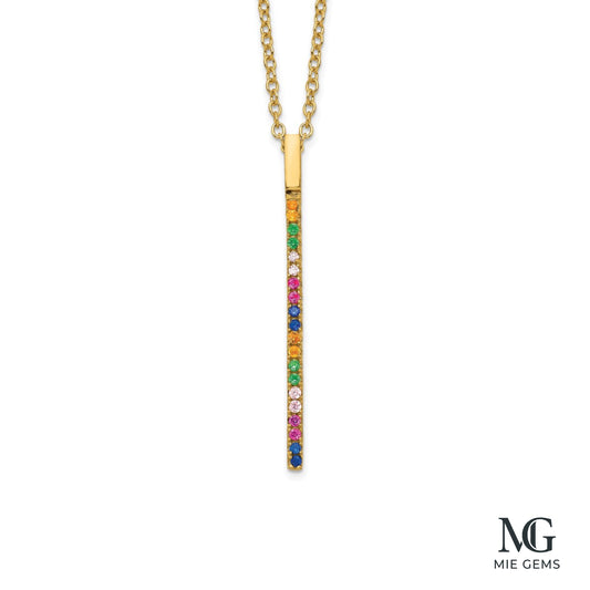 Éclat Rainbow Bar Necklace