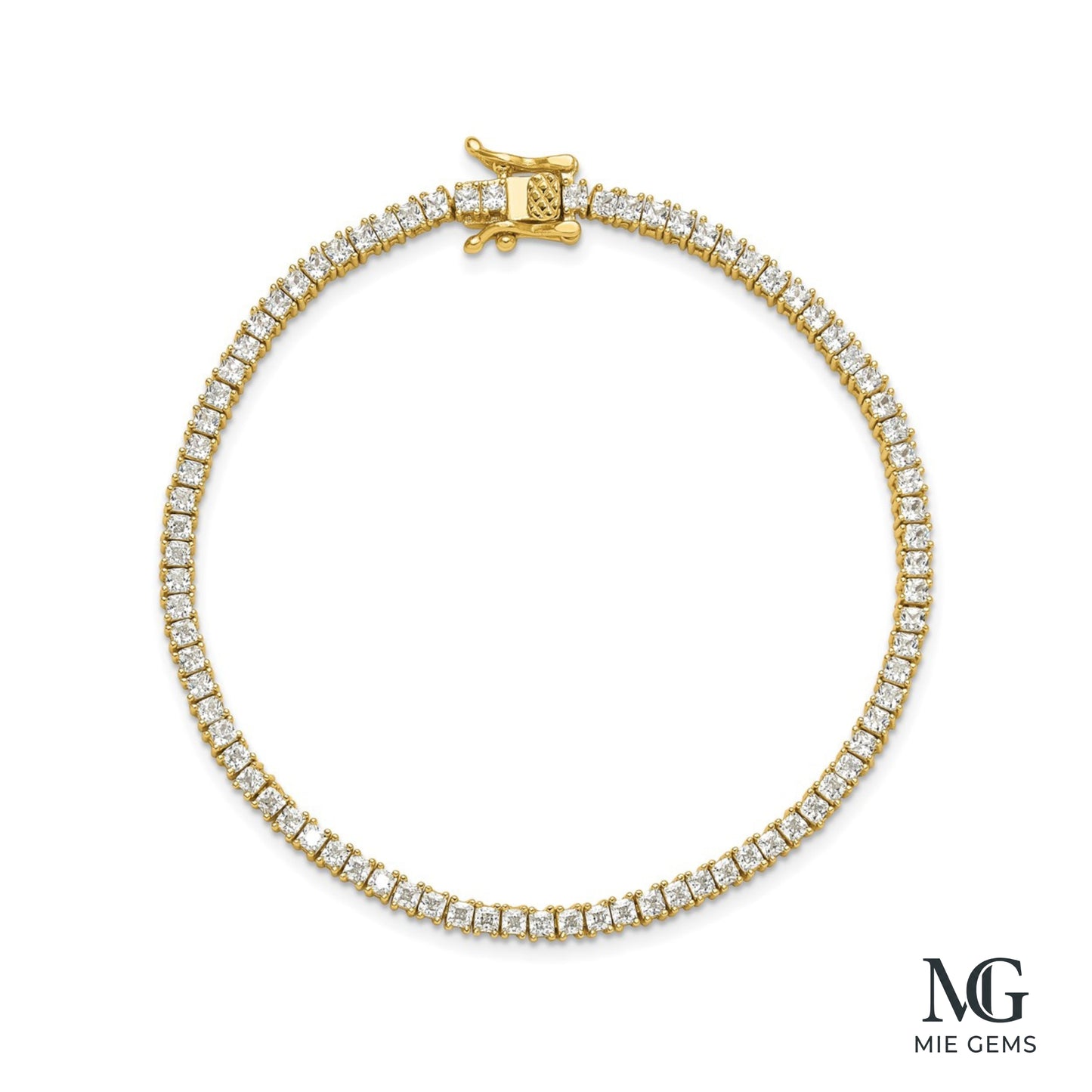 Golden L’Aurore: Princess Cut Tennis Link