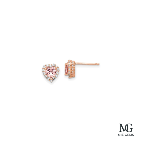 Rose Gold Coeur Studs