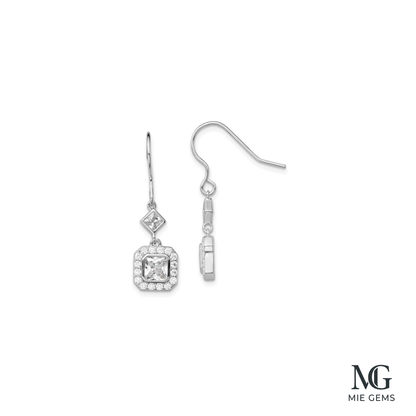 Eclat Square Drop Earrings