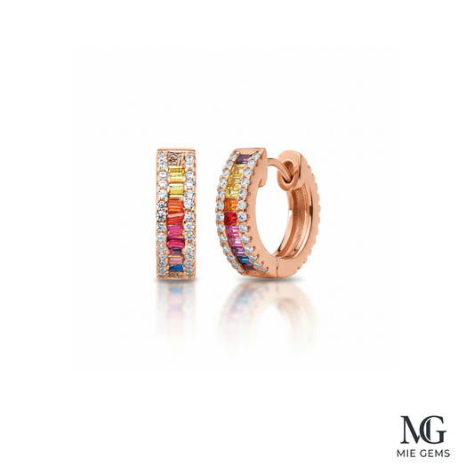 Arc-en-ciel Rose Hoops