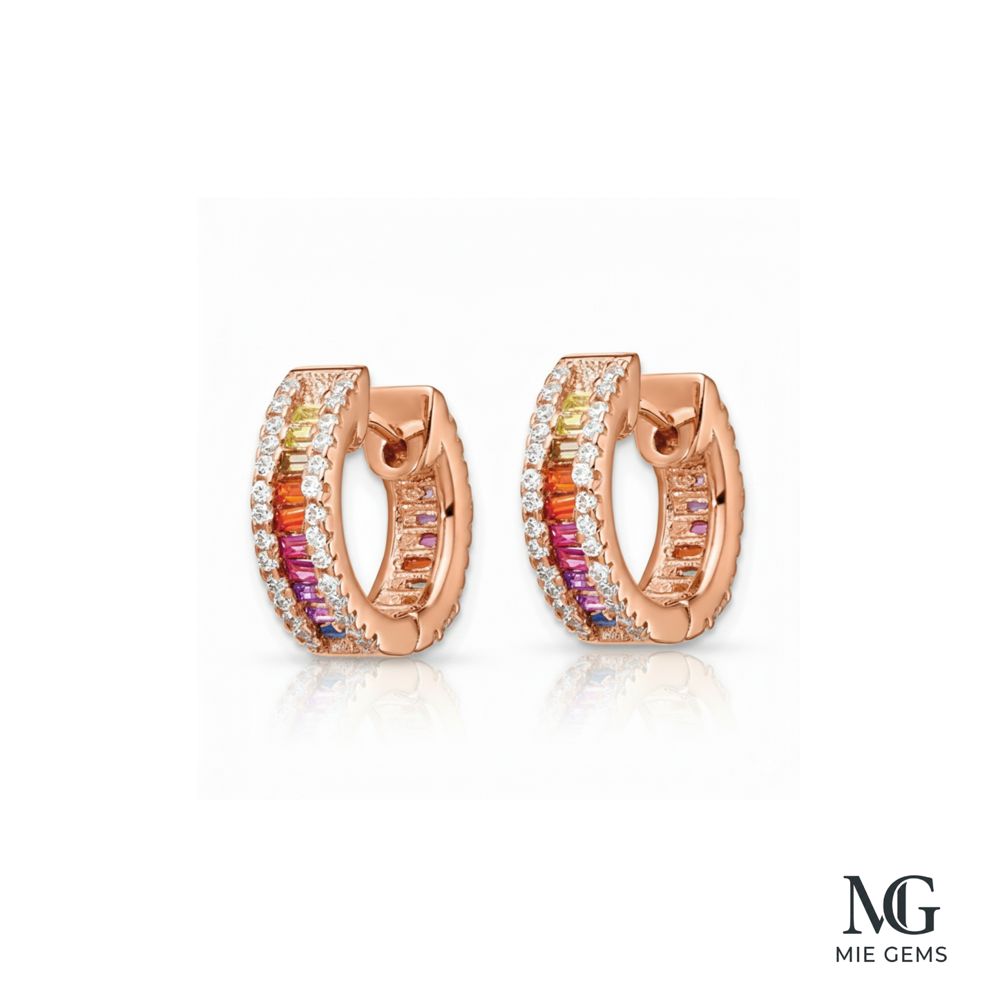 Arc-en-ciel Rose Hoops