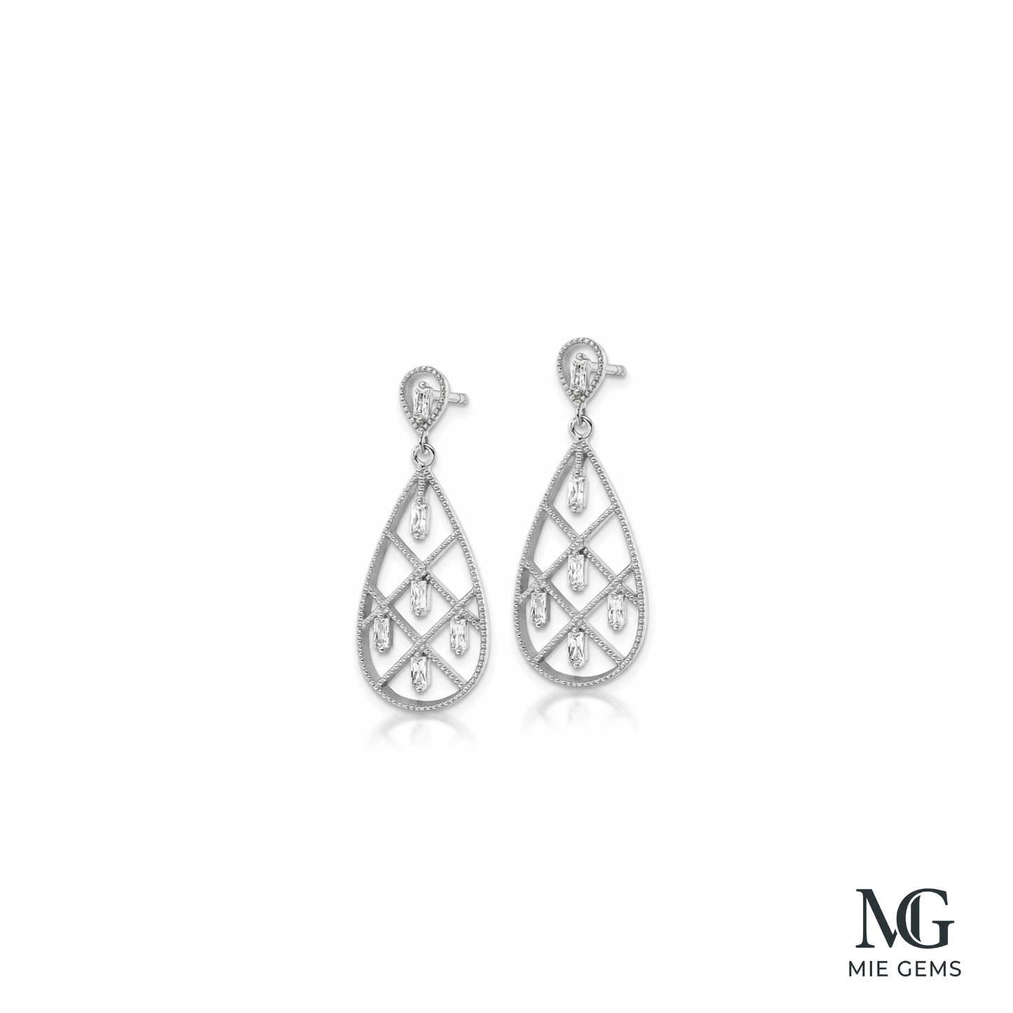 Baguette Teardrop Earrings