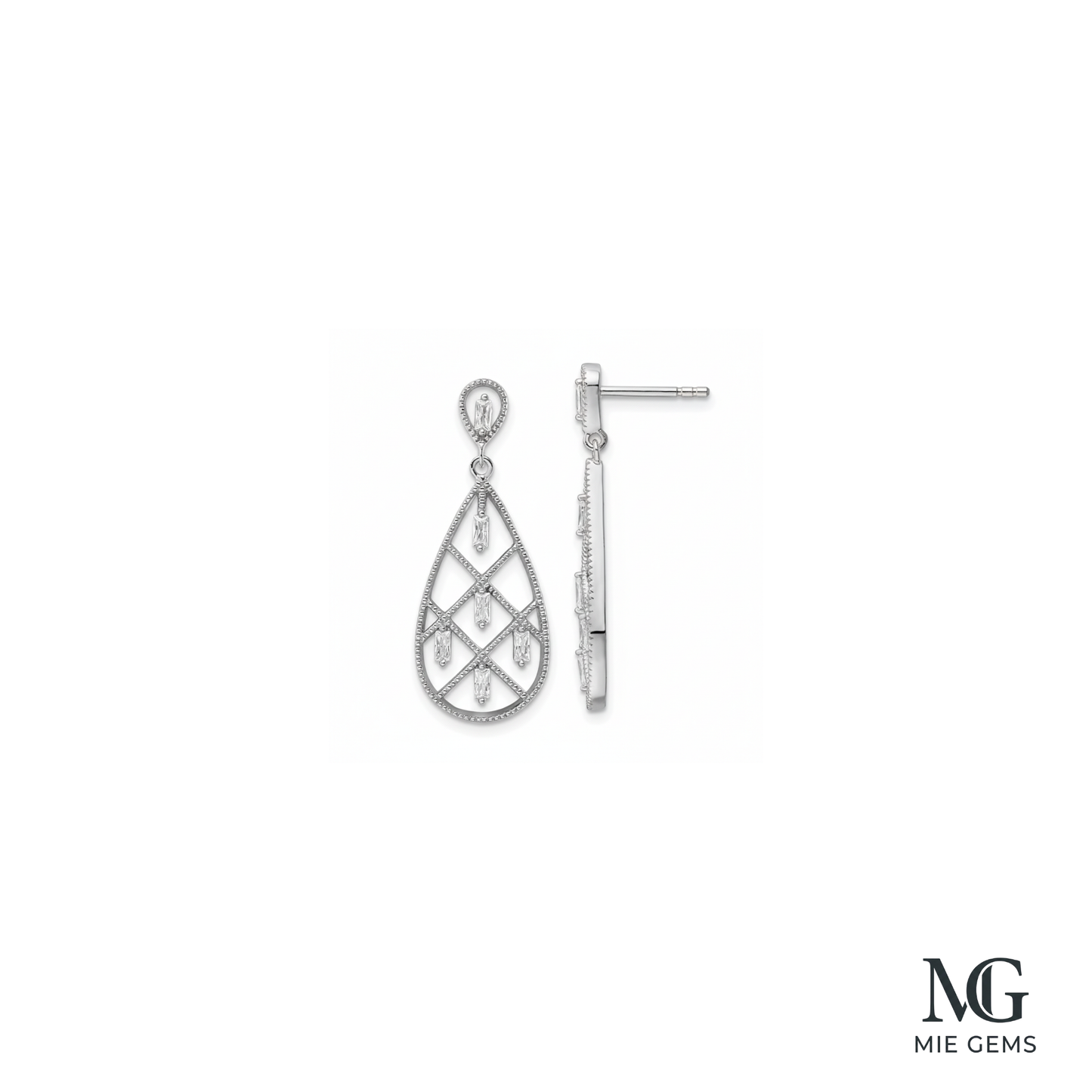 Baguette Teardrop Earrings