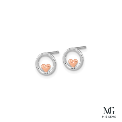Petit Coeur Circle Studs