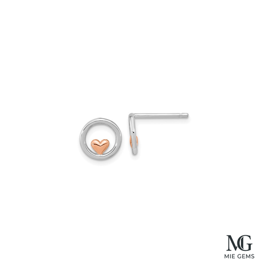 Petit Coeur Circle Studs