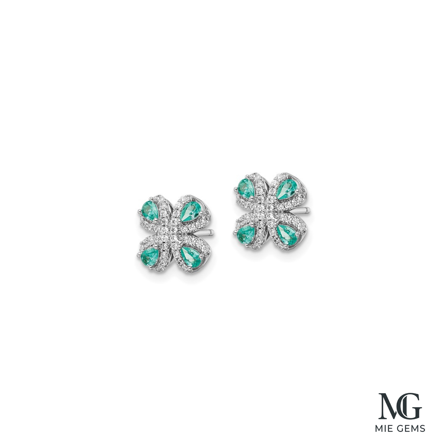 Emeraude Fleur Studs