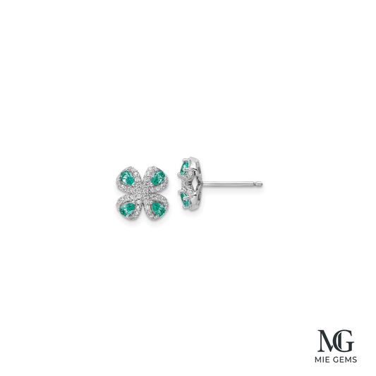 Emeraude Fleur Studs