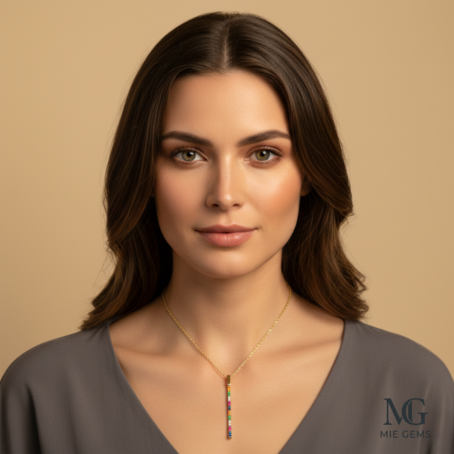 Éclat Rainbow Bar Necklace