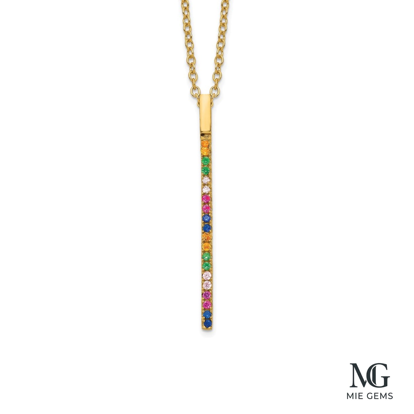 Éclat Rainbow Bar Necklace