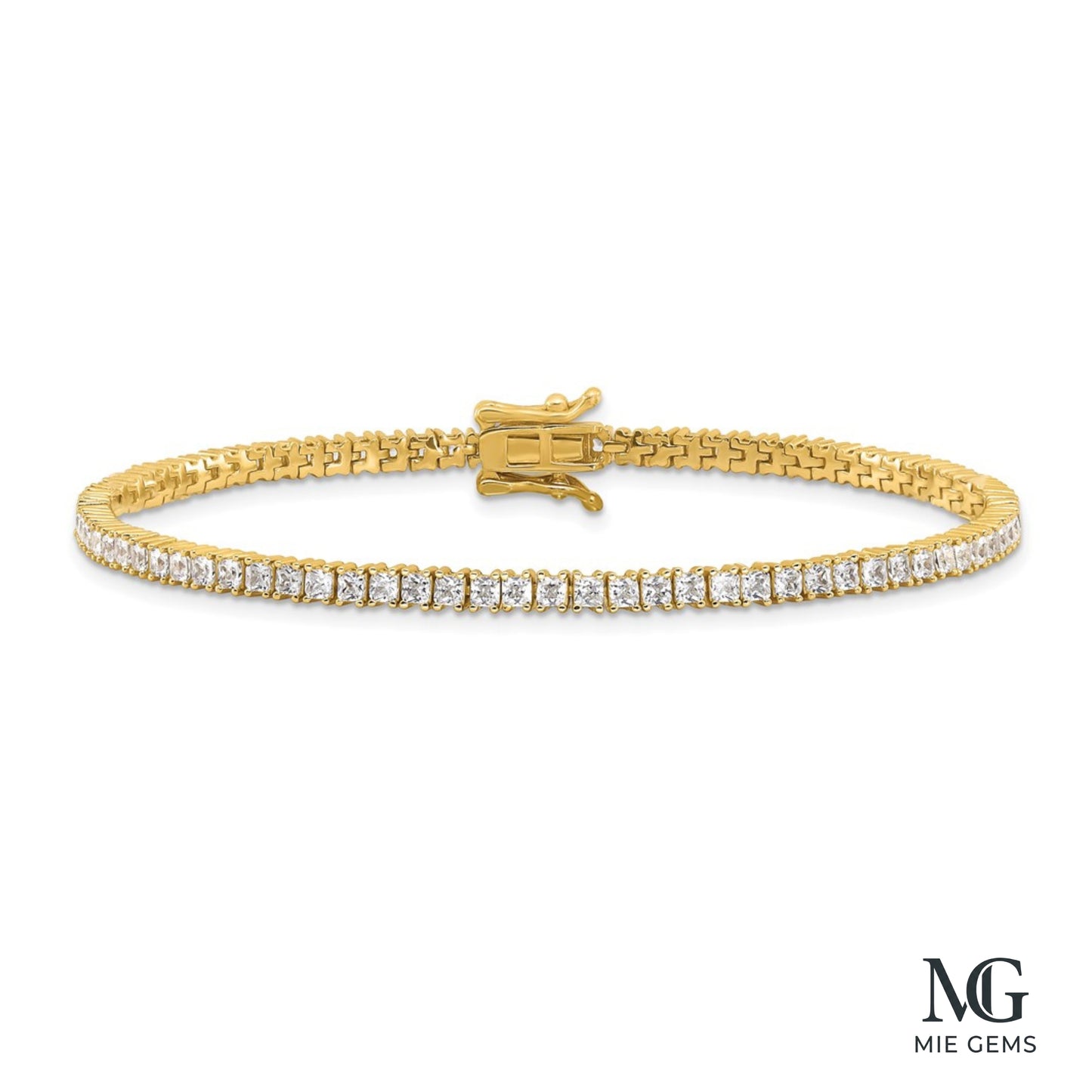 Golden L’Aurore: Princess Cut Tennis Link