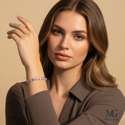 La Vie en Rose Tennis Bracelet