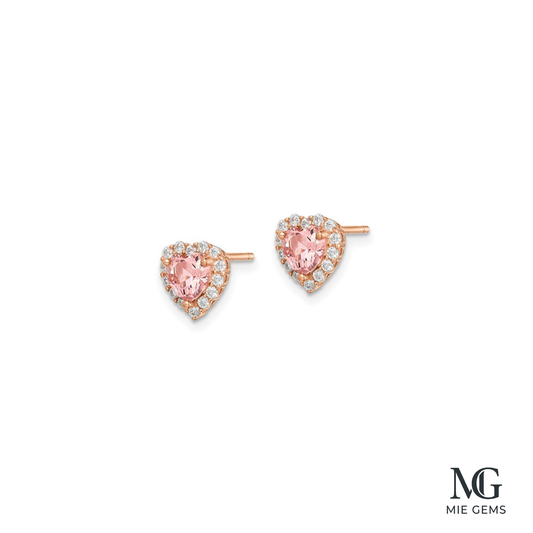 Rose Gold Coeur Studs