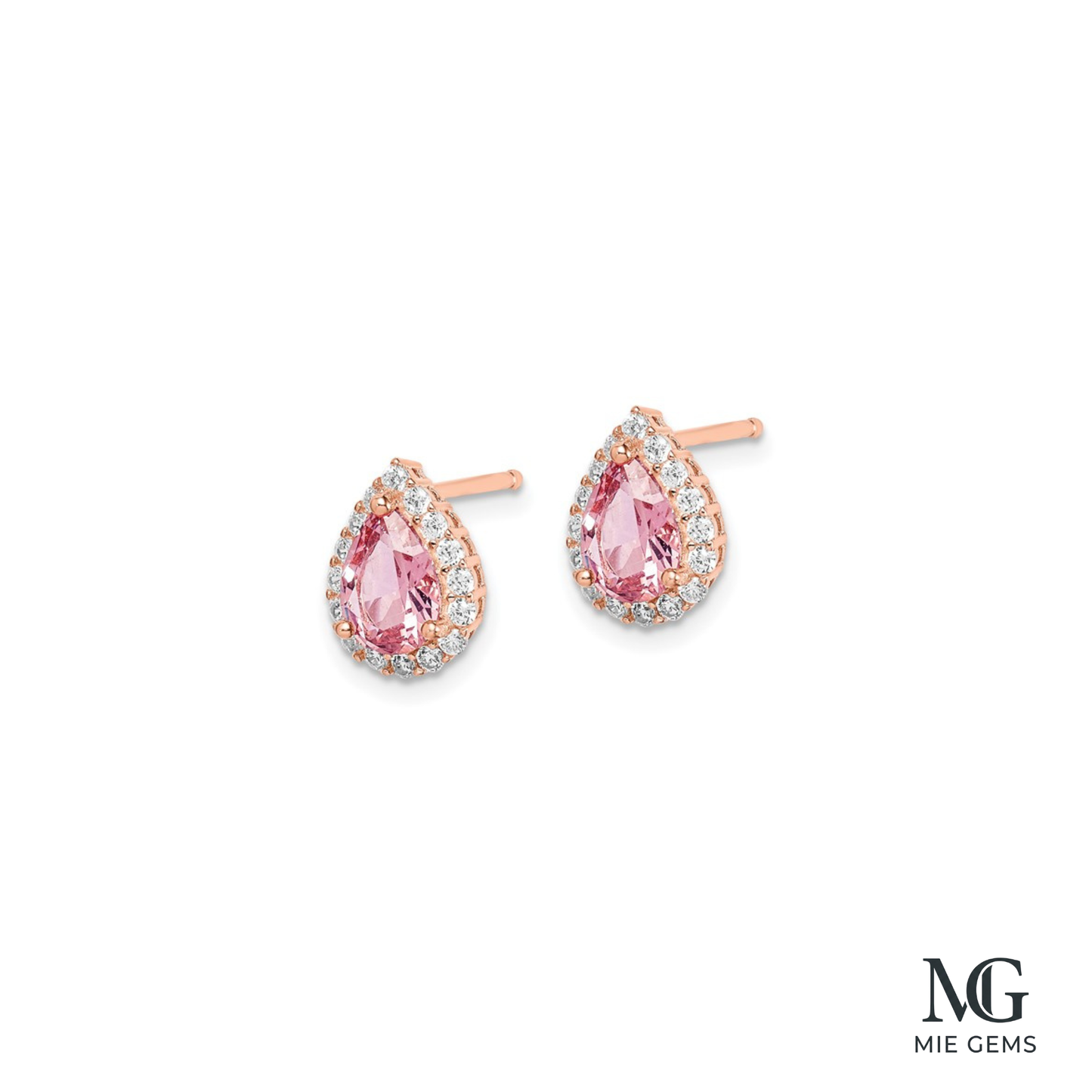 Rose Pear Studs