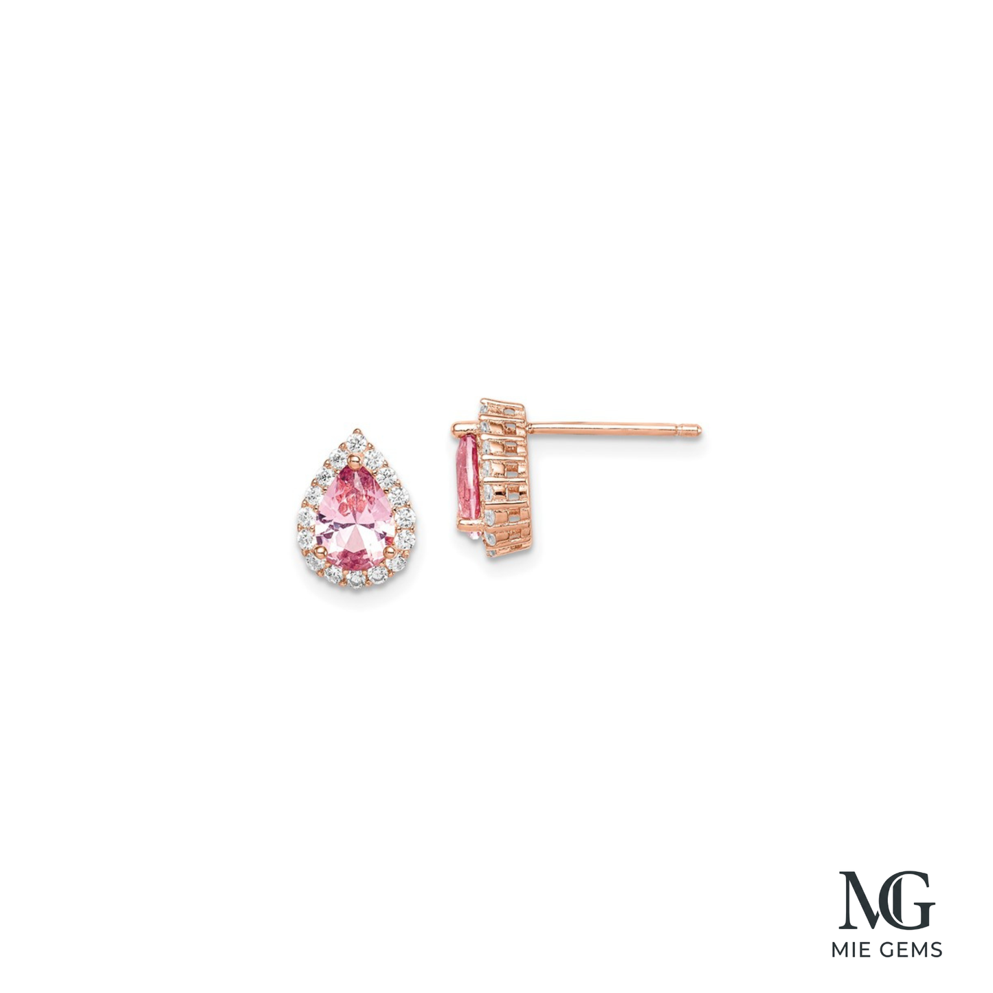 Rose Pear Studs