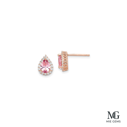 Rose Pear Studs