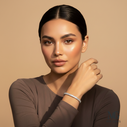 Golden L’Aurore: Princess Cut Tennis Link
